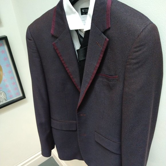Maroon Burgundy Men Toxedo Blazer Size 38 a must have ! - Picture 4 of 9